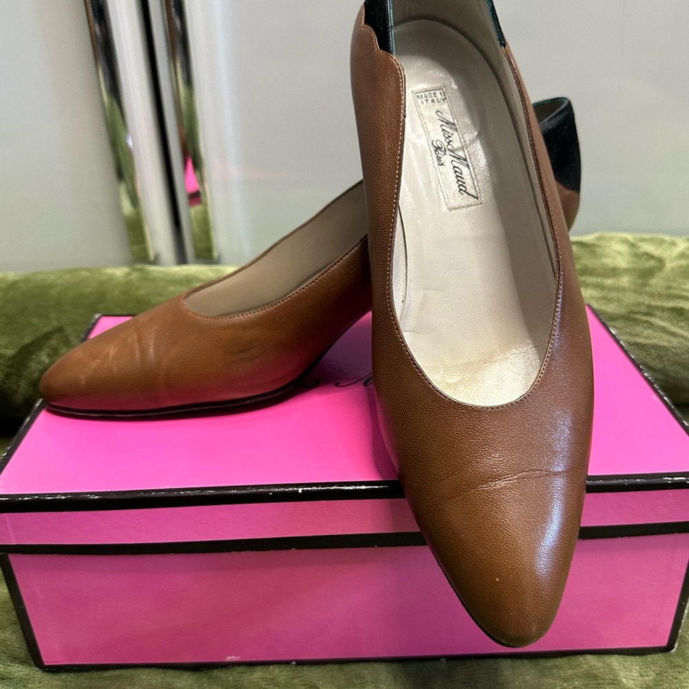 Vintage Miss Maude Elegant Brown and Black Heels